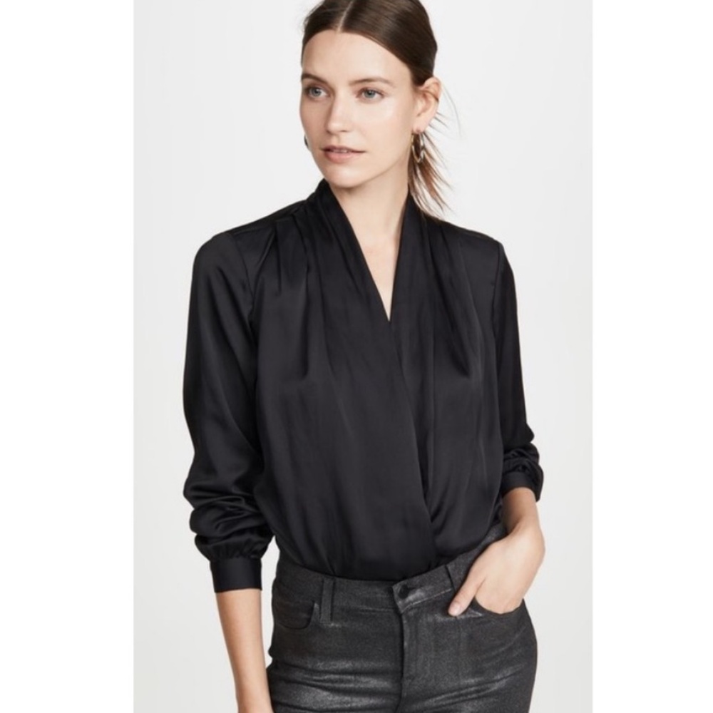 PAIGE Sevilla Silky Black Bodysuit Small